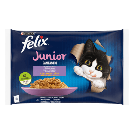 Felix® Fantastic Junior Karma dla kociąt wybór smaków w galaretce 340 g (4 x 85 g)