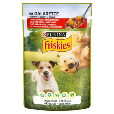 Friskies Karma dla psów w galaretce z wołowiną i marchewką 100 g