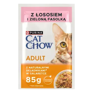 PURINA® CAT CHOW® Adult z Łososiem i zieloną fasolką w galaretce dla dorosłych kotów