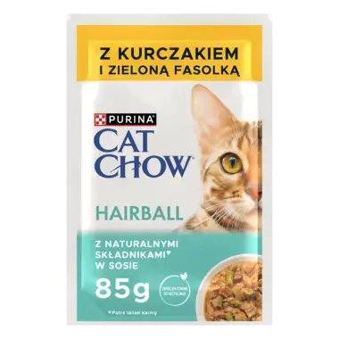 PURINA® CAT CHOW® Hairball z kurczakiem i zieloną fasolką w sosie