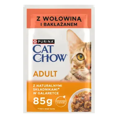 PURINA® CAT CHOW® Adult z Wołowiną i bakłażanem w galaretce dla dorosłych kotów