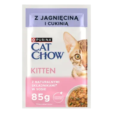 PURINA® CAT CHOW® Kitten z jagnięciną i cukinią w sosie dla kociąt