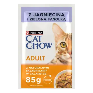 PURINA® CAT CHOW® Adult z Jagnięciną i zieloną fasolką w sosie dla dorosłych kotów