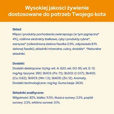 PURINA® CAT CHOW® Adult z Jagnięciną i zieloną fasolką w sosie dla dorosłych kotów