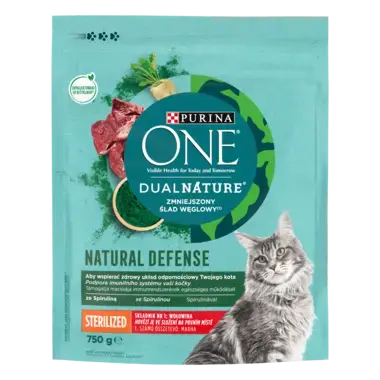 PURINA ONE DUAL NATURE Spirulina Sterilized Wołowina 750g