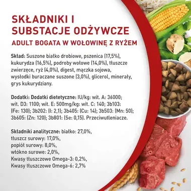 Purina ONE® Mini <10 kg Adult, bogata w wołowinę