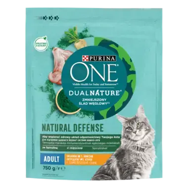 Purina ONE DualNature™ Spirulina Adult Kurczak jako pierwszy składnik