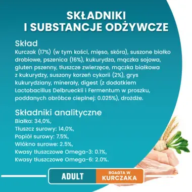 Purina ONE Adult, Bogata w Kurczaka i Pełne Ziarna